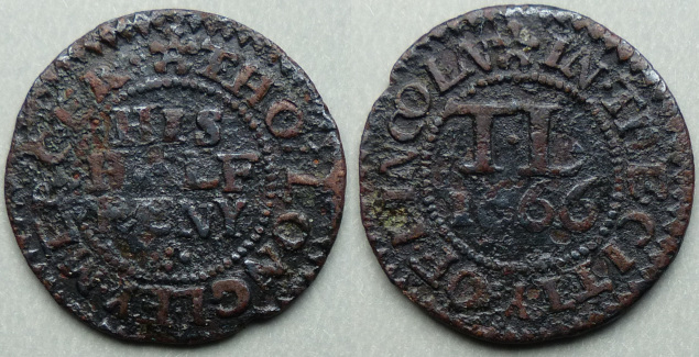 Lincoln, Tho Longley 1666 halfpenny